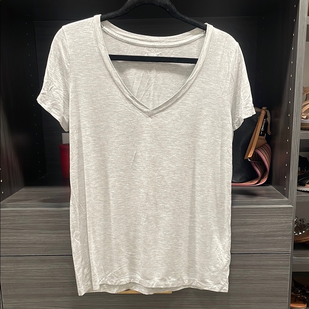 Express Gray Short Sleeve Relaxed T-Shirt